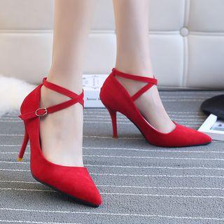 High-heel Cross Strap Pumps