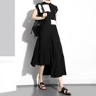 Sleeveless A-line Midi Dress Black - One Size