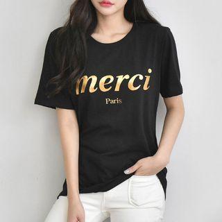 L Me Letter Print T-shirt