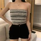 Striped Tube Top Gray - One Size