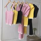 Set: Spaghetti Strap Knit Top + Scarf