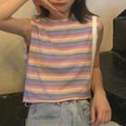 Sleeveless Striped Top As Shown In Figure - One Size