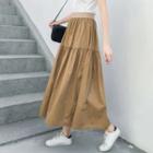 Midi Shirred A-line Skirt