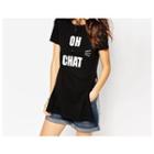 Lettering Short-sleeve Side Slit T-shirt