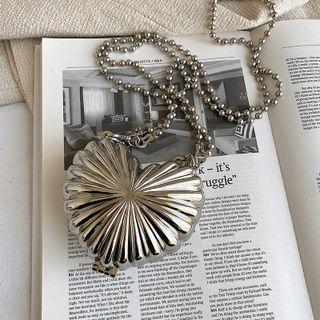 Heart Metal Crossbody Bag Silver - One Size