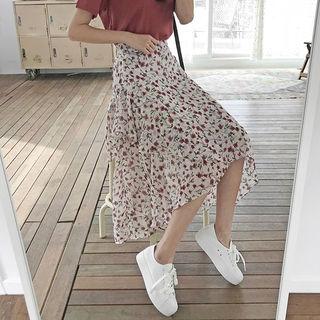 Tiered Floral Chiffon Skirt