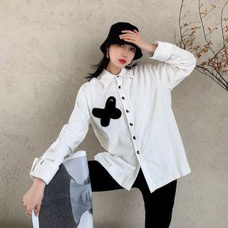 Long-sleeve Cross Print Shirt