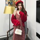 Floral Sleeveless Dress / Knit Cardigan