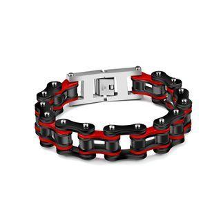 Fashion Personality Black Red Bicycle Chain 316l Stainless Steel Bracelet Black - One Size