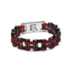 Fashion Personality Black Red Bicycle Chain 316l Stainless Steel Bracelet Black - One Size