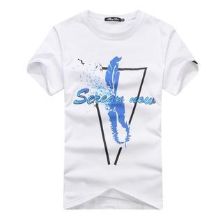 Short-sleeve Feather-print T-shirt