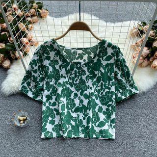 Round-neck Print Short-sleeve Shirt