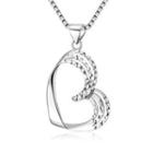 14k White Gold Diamond-cut Heart Necklace (16)