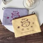Cartoon Embroidered Canvas Pouch