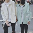 Couple-matching Snap-button Applique Jacket