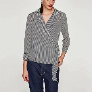 Tie Side Striped Jacket