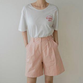 Pastel High-waist Wide-leg Shorts