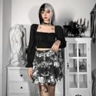 Tie-dye Tiered Mini A-line Skirt