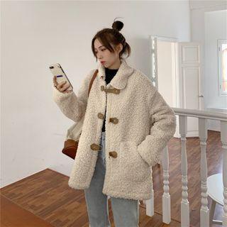Faux Shearling Jacket Beige - One Size