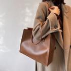 Square Faux Leather Tote Bag