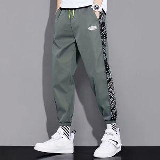 Paisley Print Panel Crop Sweatpants