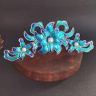 Retro Flower Faux Pearl Alloy Tiara Y10 - Hair Crown - Blue - One Size