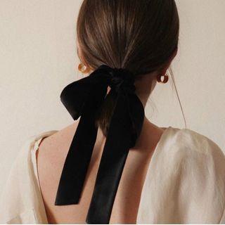 Ribbon Hair Clip Black - One Size