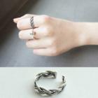 Alloy Faux Woven Open Ring Ts003 - One Size