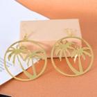 Palm Tree Drop Earring 1 Pair - Gold - One Size