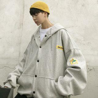 Applique Hooded Button Jacket