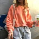 Loose-fit Dolman-sleeved Cropped Sweatshirt