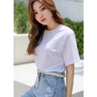 Beaded-trim Relaxed-fit T-shirt
