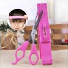 Set: Hair Scissors + Leveling Ruler As Shown In Figure - One Size