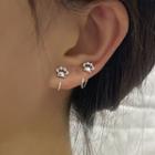 Paw Stud Earring 1 Pair - Hook Earring - Silver - One Size
