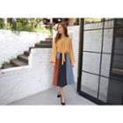 Color-block A-line Midi Skirt