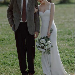 Wide Strap Bodycon Wedding Dress