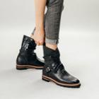 Faux Leather Buckled Short Boots