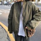 Zip Bomber Jacket As Shown In Figure - One Size