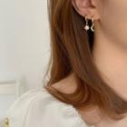 Moon & Star Asymmetrical Sterling Silver Dangle Earring 1 Pair - Eh0972 - Gold - One Size