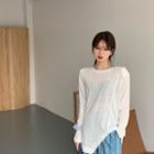 Long-sleeve T-shirt / Patterned Wide-leg Pants