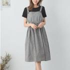 Gingham A-line Pinafore Dress