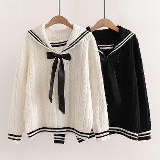 Bow Sailor Collar Sweater