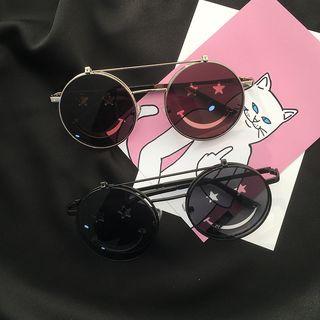 Flip Up Round Sunglasses