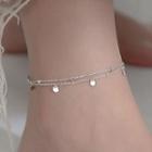 Disc Fringed Sterling Silver Anklet S925 Silver - Silver - One Size