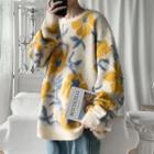 Jacquard Floral Print Sweater
