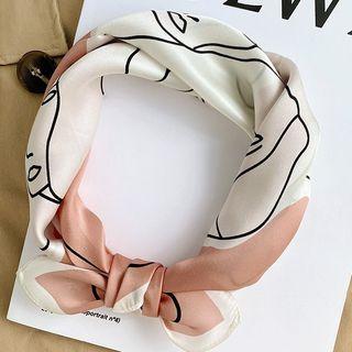 Face Print Silk Scarf