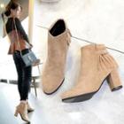 Fringe Chunky-heel Ankle Boots