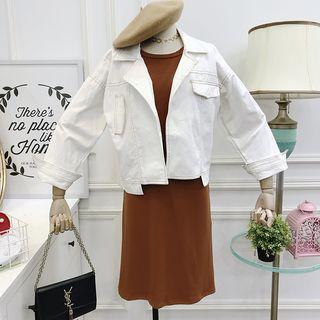 Set: Sleeveless Dress + Denim Jacket
