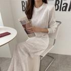 Set: Lettuce-edge Textured Top + Maxi Flared Skirt