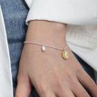 Freshwater Pearl Pendant Sterling Silver Bracelet Silver - One Size
